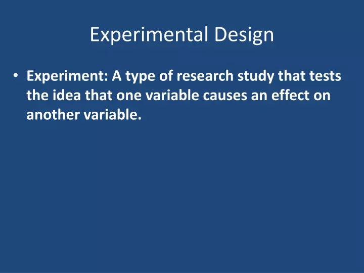 experimental design