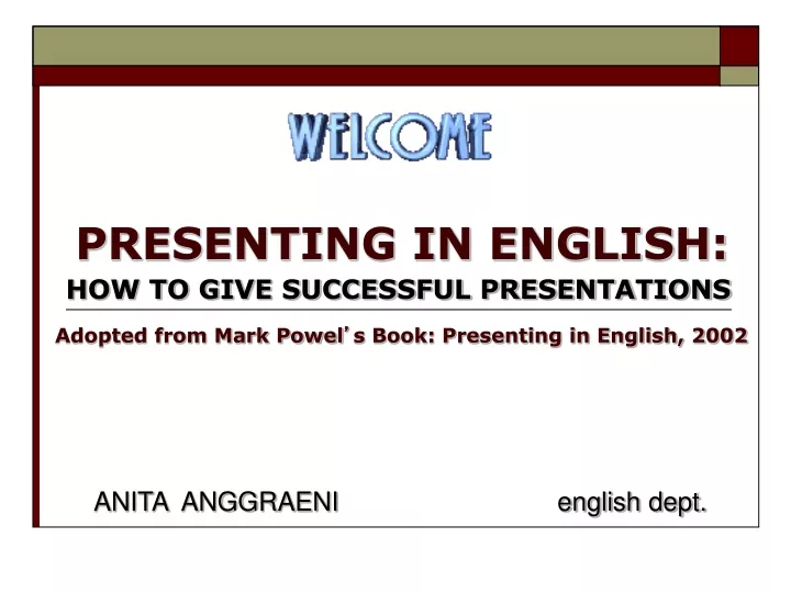 presenting in english