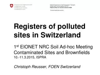 Registers of polluted sites in Switzerland