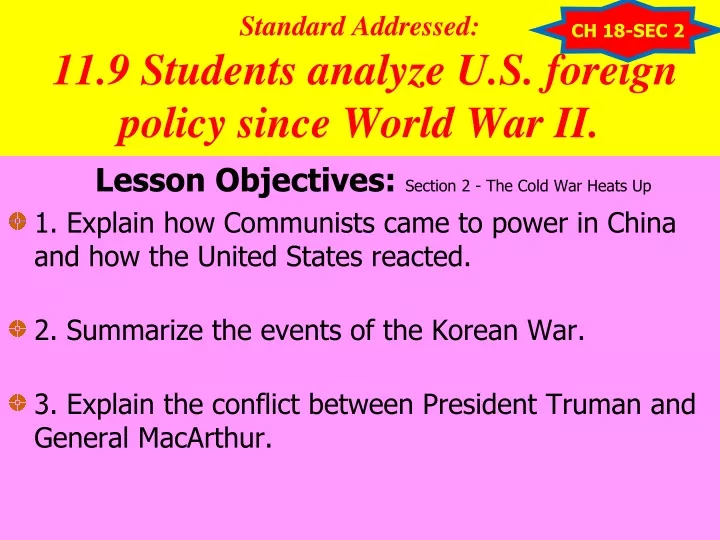 standard addressed 11 9 students analyze u s foreign policy since world war ii