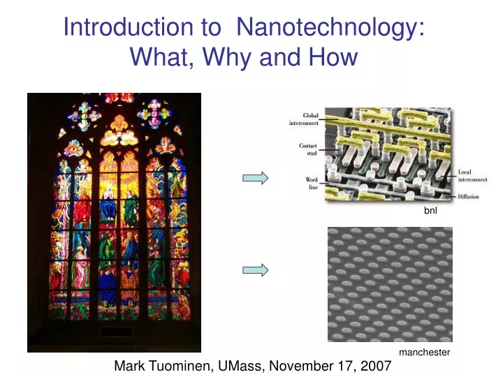 introduction to nanotechnology what why and how