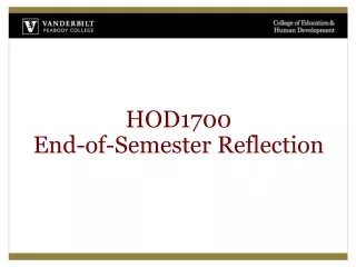 HOD1700 End-of-Semester Reflection