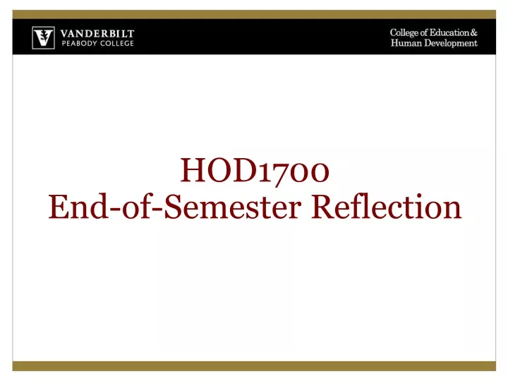 hod1700 end of semester reflection