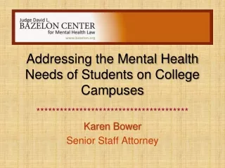 Addressing the Mental Health Needs of Students on College Campuses