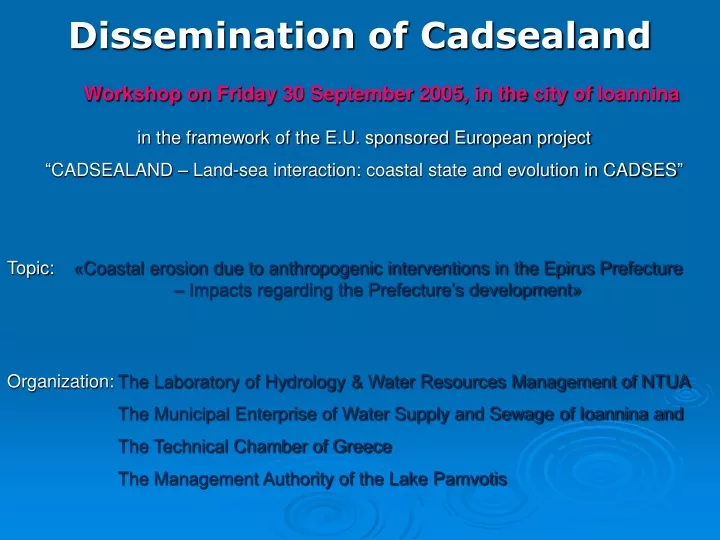 dissemination of cadsealand
