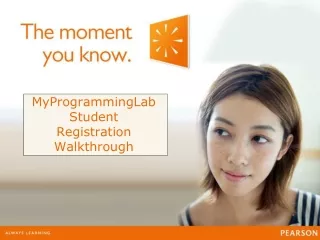 MyProgrammingLab Student Registration Walkthrough