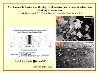Mechanical behavior and the degree of localization in large displacement faulting experiments