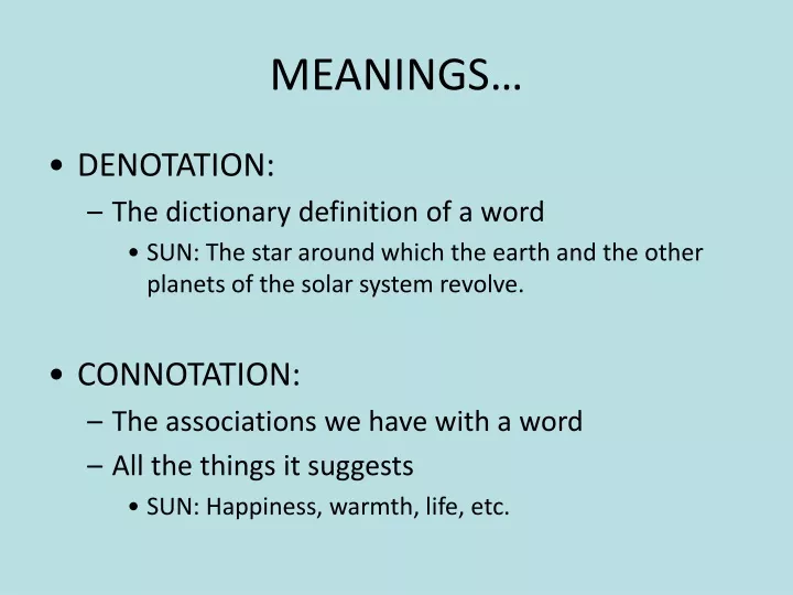 meanings
