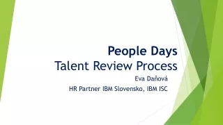 People Days Talent Review Process