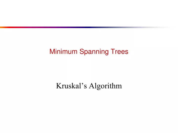 minimum spanning trees