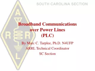 Broadband Communications  over Power Lines (PLC)