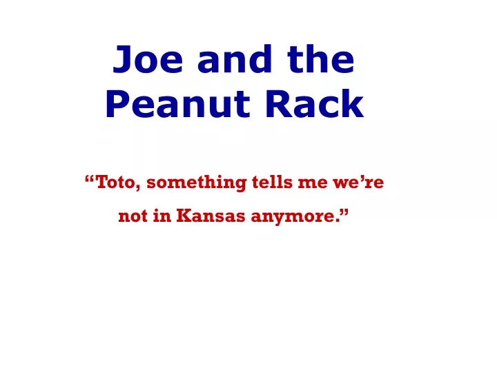 joe and the peanut rack toto something tells