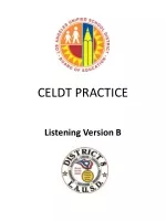 CELDT Listening Practice: Assessing ELD Proficiency Levels - slide 1