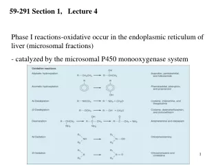 Phase I reactions-oxidative occur in the endoplasmic reticulum of  liver (microsomal fractions)