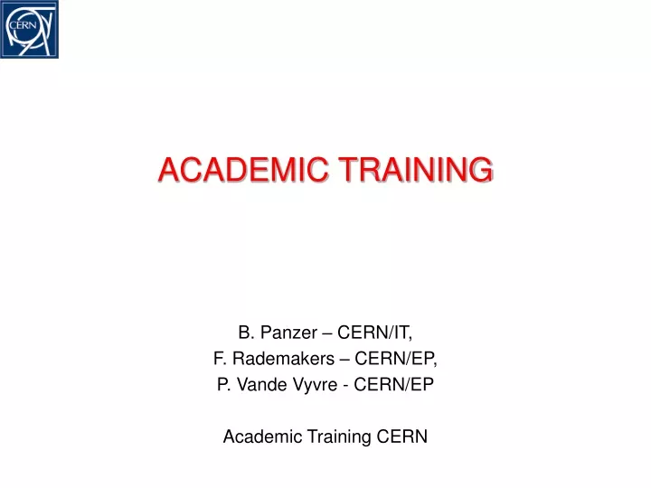 academic training