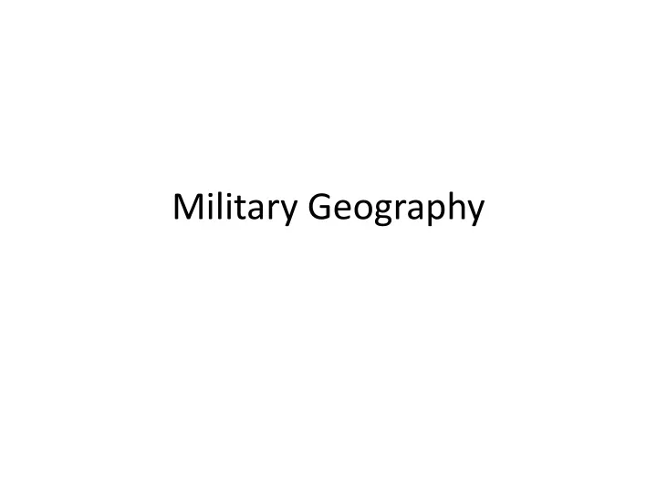 military geography