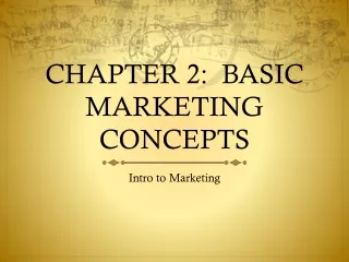 CHAPTER 2:  BASIC MARKETING CONCEPTS