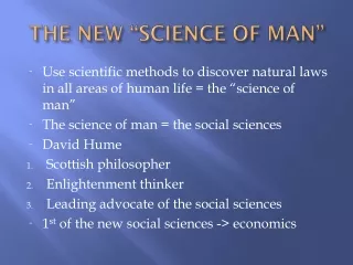 THE NEW “SCIENCE OF MAN”