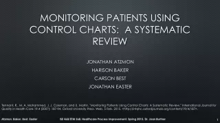 MONITORING PATIENTS USING CONTROL CHARTS:  A SYSTEMATIC REVIEW