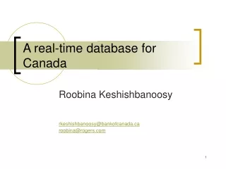 A real-time database for Canada