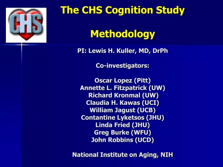 the chs cognition study methodology pi lewis