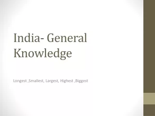 India- General Knowledge