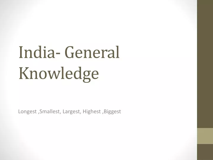 india general knowledge