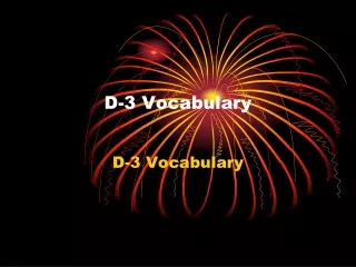 D-3 Vocabulary