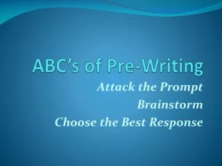 ABC’s of Pre-Writing