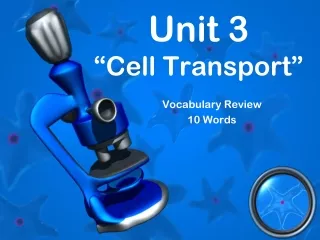 Unit 3 “Cell Transport”