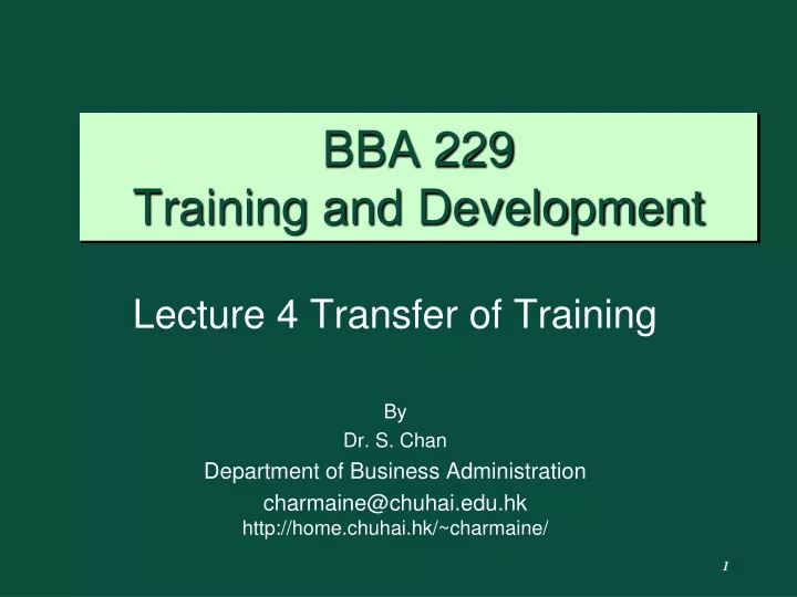bba 229 training and development