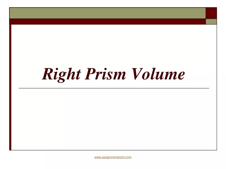right prism volume