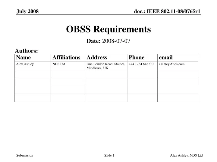 obss requirements