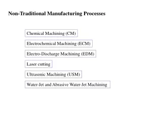 Non-Traditional Manufacturing Processes