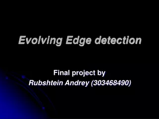 Evolving Edge detection