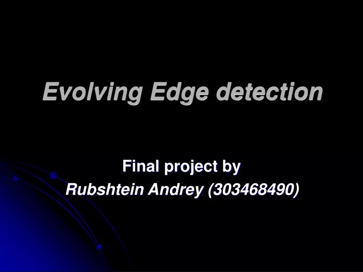 evolving edge detection