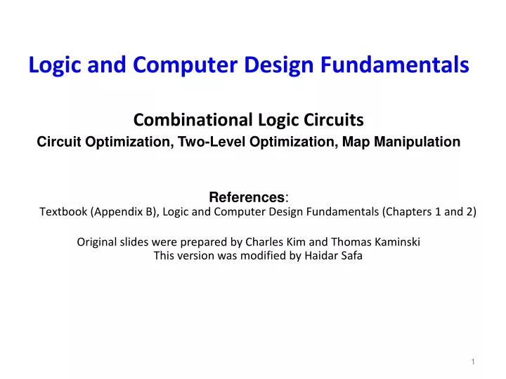 logic and computer design fundamentals