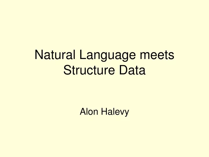 natural language meets structure data