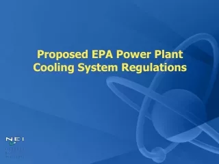 Proposed EPA Power Plant Cooling System Regulations