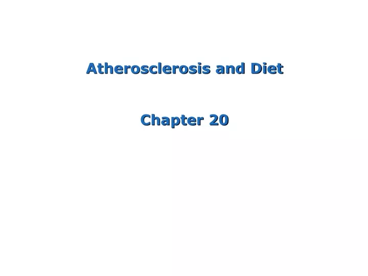 atherosclerosis and diet chapter 20