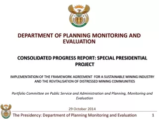 DEPARTMENT OF PLANNING MONITORING AND EVALUATION