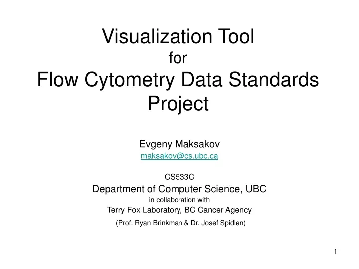 visualization tool for flow cytometry data standards project