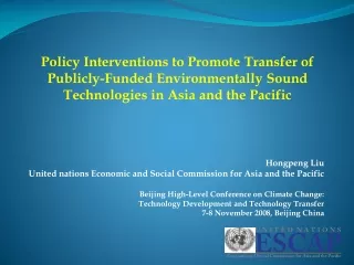 Hongpeng Liu United nations Economic and Social Commission for Asia and the Pacific