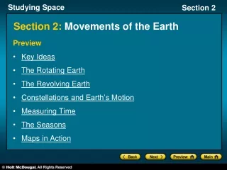Section 2:  Movements of the Earth
