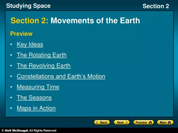 section 2 movements of the earth
