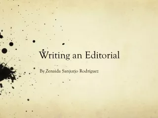 Writing an Editorial