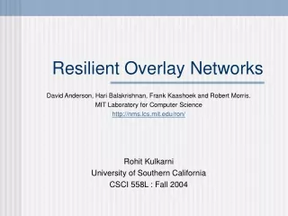 Resilient Overlay Networks