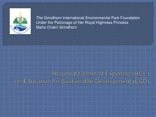 Regional Centre of Expertise (RCE)  on Education for Sustainable Development (ESD)
