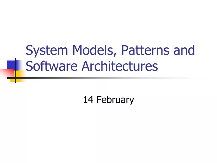 system models patterns and software architectures