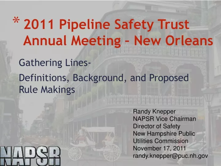 2011 pipeline safety trust annual meeting new orleans